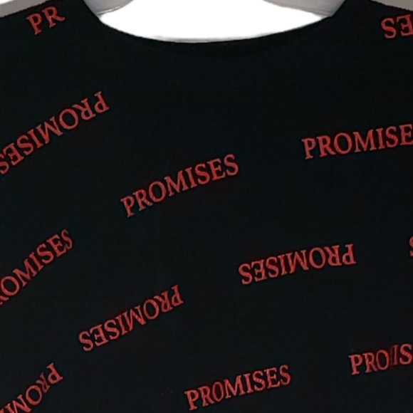 Forever 21 size small black "Promise" on front crop top. 028 - Picture 3 of 4